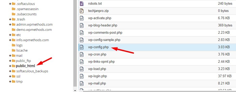 edit wp-config file WordPress Website from Localhost to Cpanel