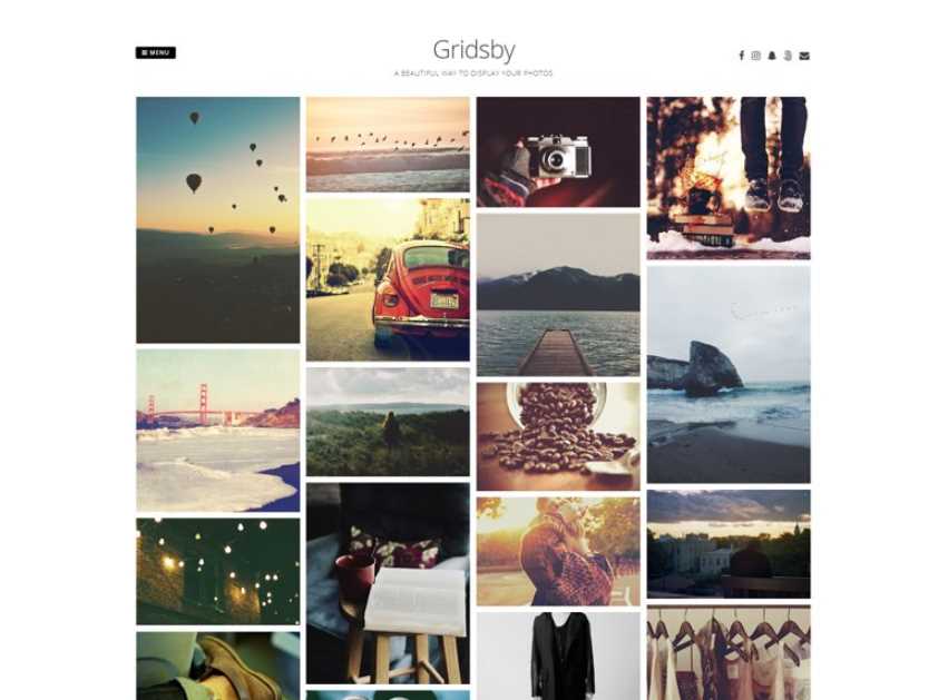 gridsby is the another of best free wordpress themes for images gallary or photographars
