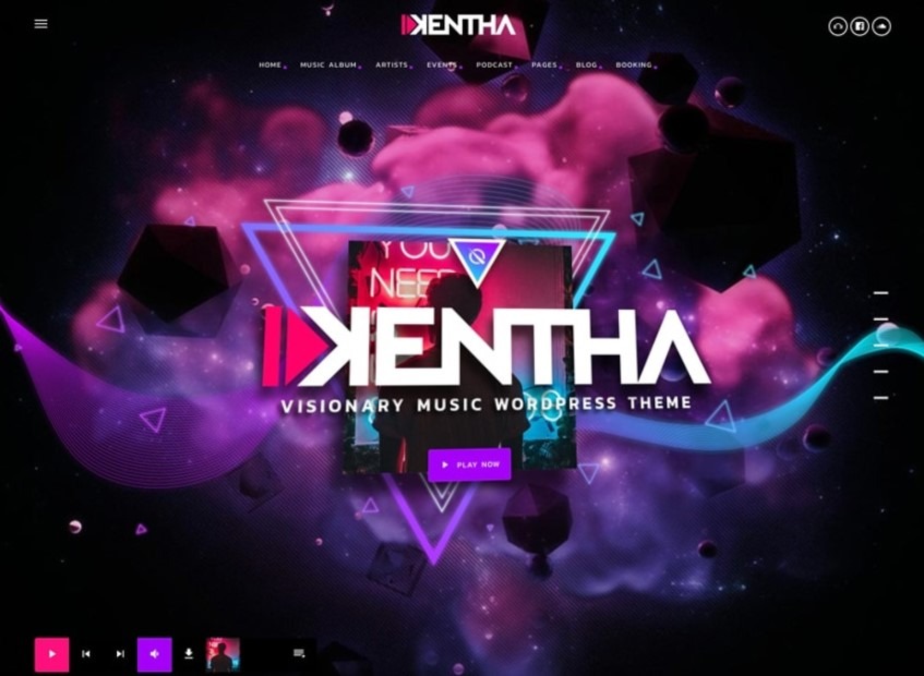 kentha the Best WordPress Themes for Musicians 