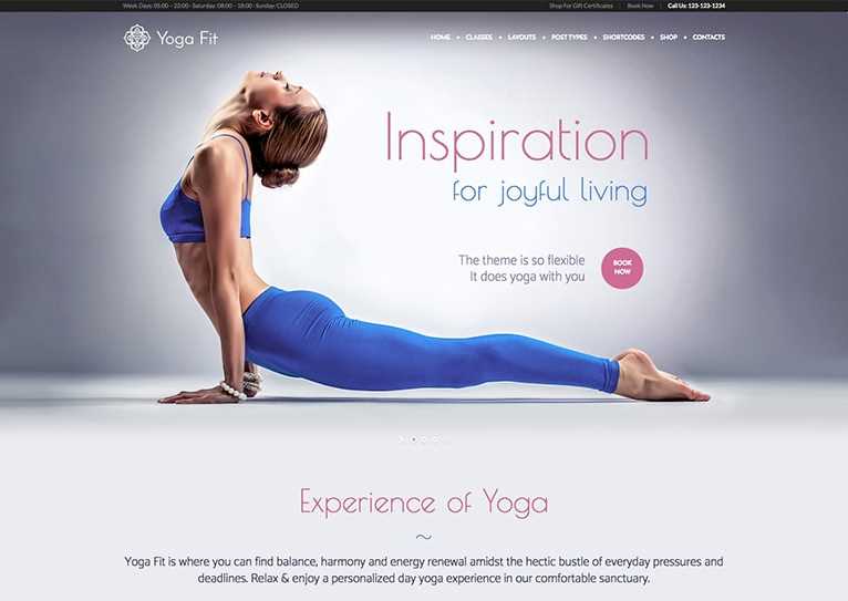Yoga Fit WordPress theme