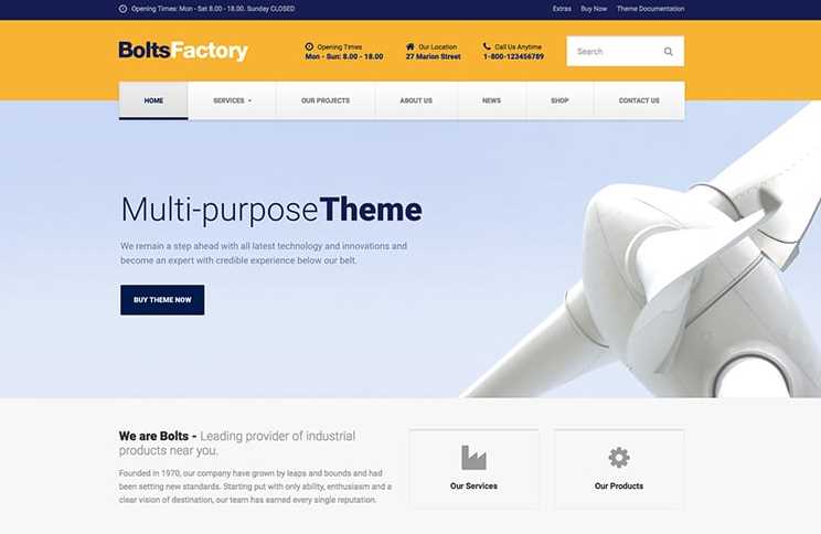 Bolts wordpress theme