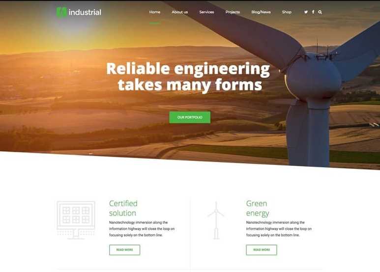 Industrial wordpress theme