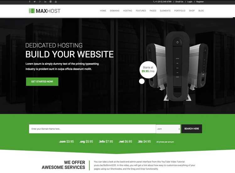 MaxHost wordpress theme