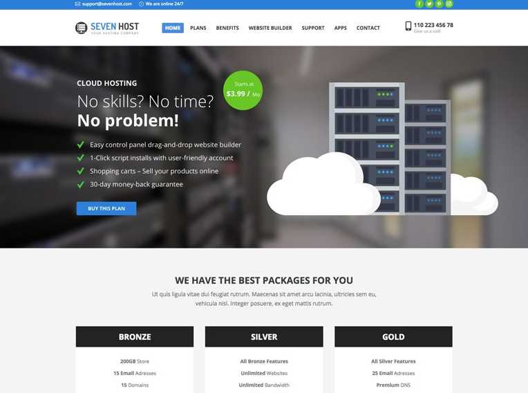 The7 WordPress Themes for Hosting Company