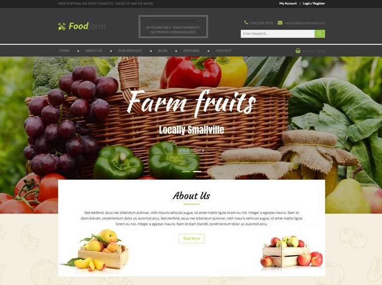 FoodFarm Organic Shop WordPress Theme