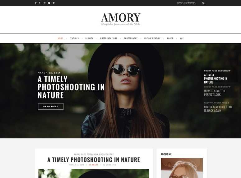 Amory Best Feminine WordPress Themes