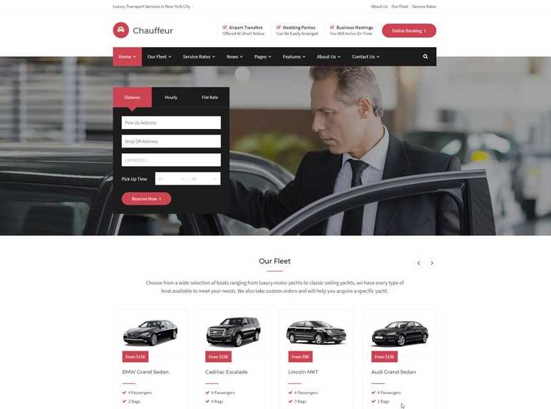 Chauffeur - Best WordPress Themes for Transport and Logistics Companies