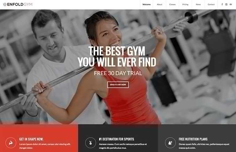 Enfold Gym - Best WordPress Themes for Fitness
