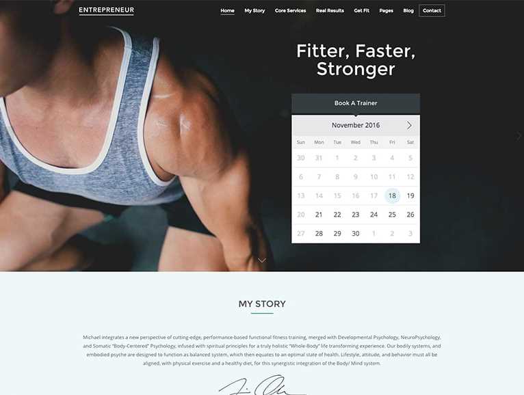 Entrepreneur - Best WordPress Themes for Fitness