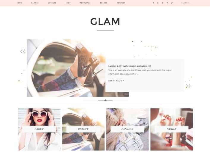 Glam  Best Feminine WordPress Themes