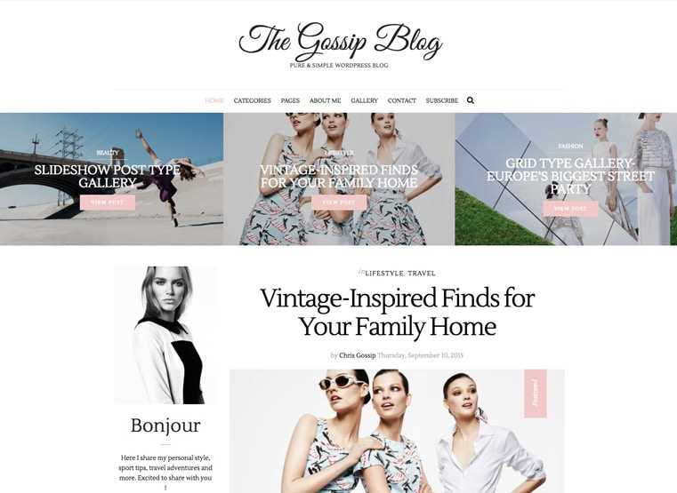 Gossip  Best Feminine WordPress Themes