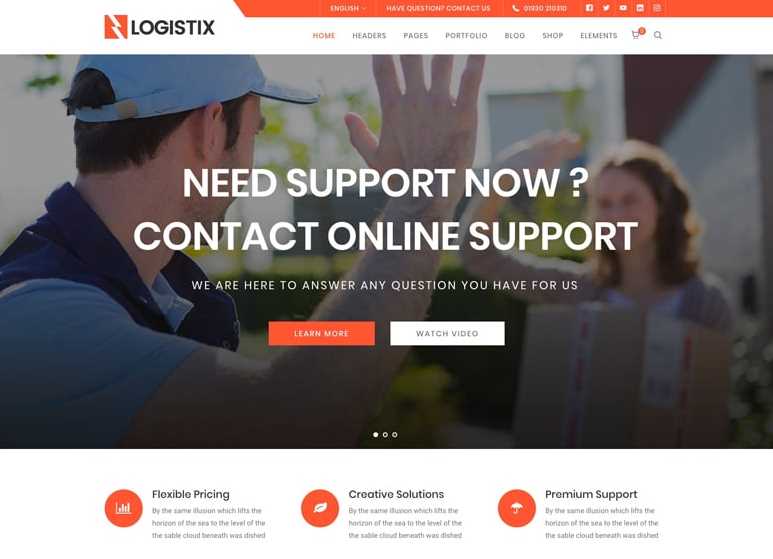 Logistix - Best WordPress Themes for Transport and Logistics Companies