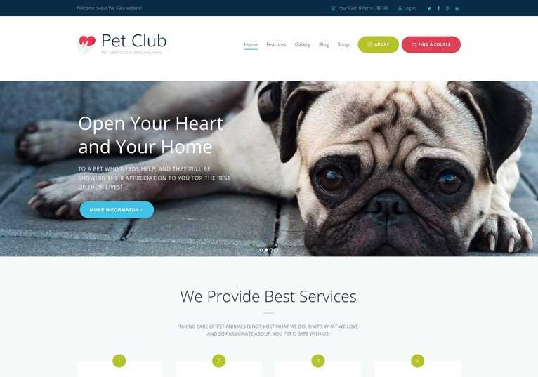 Pet Club wordpress theme