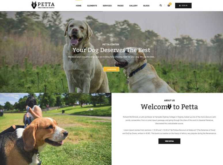 Petta wordpress theme