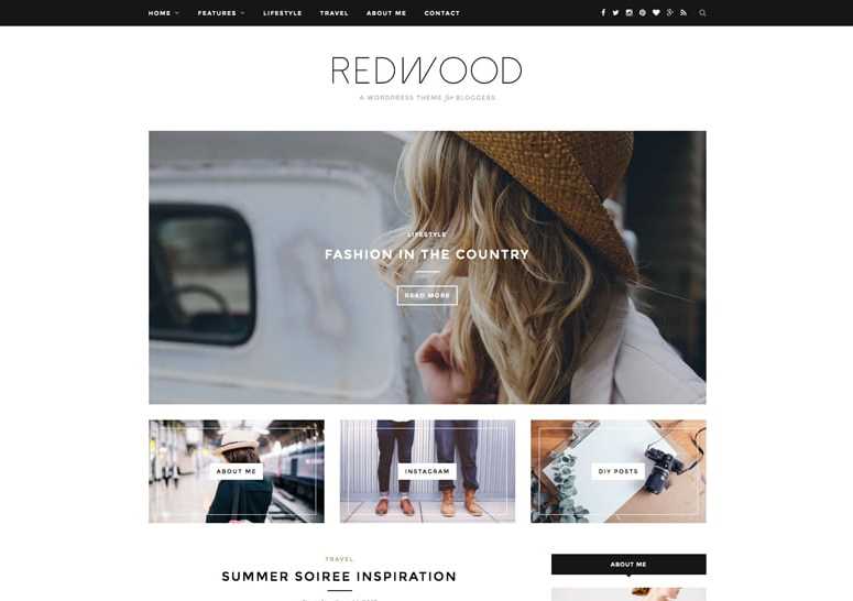 Redwood wordpress theme