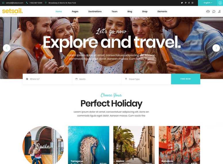 Setsail - Best WordPress Themes for Travel Agencies