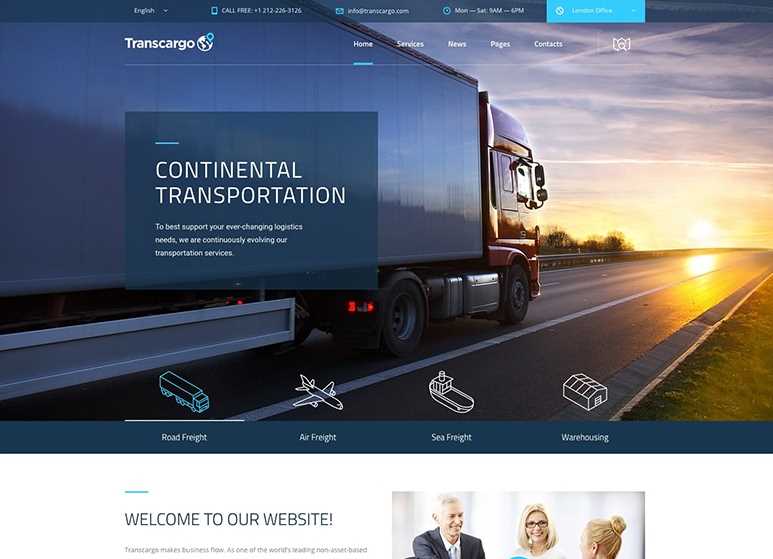 Transcargo - Best WordPress Themes for Transport and Logistics Companies