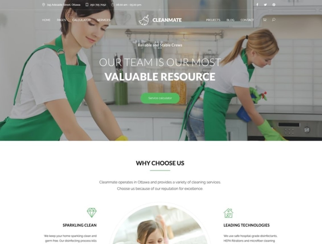 CleanMate Best WordPress Themes for Cleaning Companies