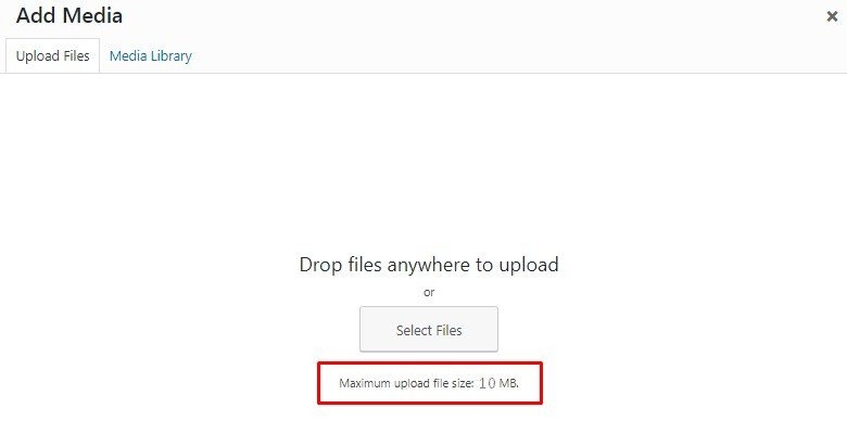 file upload size limit wordpress